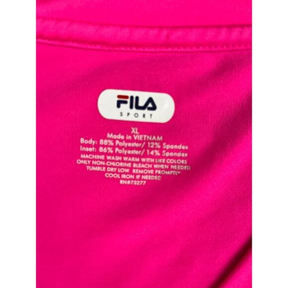 FILA Women’s XL Bright Pink V-Neck Performance Tee Excellent - Picture 2 of 10